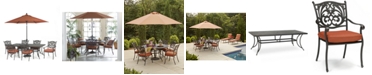 Furniture Chateau Outdoor Cast Aluminum 7-Pc. Dining Set (84" x 42" Dining Table and 6 Dining Chairs), Created for Macy's